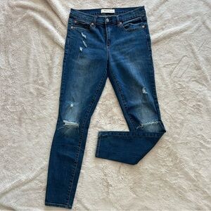 GAP True‎ Skinny Distressed Denim Jeans Dark Indigo Size 29 Long
